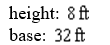 <strong>The base of a triangle is four times its height. Its area is . Find the base and the height of the triangle.</strong> A) B) C) D) E) none of these