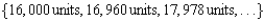 <strong>The function is a model of the number of units sold each year of a product, , when the number of years since 2006 in t. Rewrite the function as a geometric sequence with a domain of . Round to the nearest whole number.</strong> A) B) C) D) E) None of these