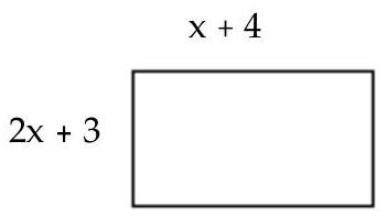  The area of the rectangle shown is  25 \mathrm{in.}^{2} . Find the length and the width of the rectangle.   A)  length: 5 in.; width 5 in. B)  length: 12.5 in.; width 12.5 in. C)  length: 6 in.; width 4 in. D)  length: 13 in.; width 1 in. 