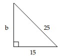  Find the unknown length in the right triangle. Simplify the answer if necessary. -  A)  20 B)   5 \sqrt{34}  C)  24 D)  10 
