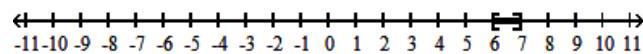  Solve the inequality, and graph the solution set. - \mathrm{v}^{2}-13 \mathrm{v}+42 \geq 0    A)   [7, \infty)     B)   (-\infty, 6]    C)   [6,7]    D)   (-\infty, 6] \cup[7, \infty)     