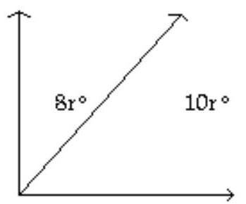  Solve the problem. -Find the measures of the complementary angles.   A)   42^{\circ}, 48^{\circ}  B)   40^{\circ}, 50^{\circ}  C)   80^{\circ}, 100^{\circ}  D)   45^{\circ}, 45^{\circ}