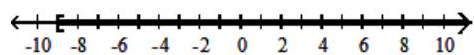  For the compound inequality, decide whether intersection or union should be used. Then give the solution set in both interval and graph forms. - x \geq-9  and  x<-4     A)  Intersection;  [-9,-4)     B)  Union;  (-\infty, \infty)     C)  Intersection;  (-9, \infty)     D)  Intersection;  \varnothing    