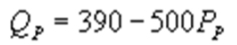 <strong>Suppose the daily demand for Coke and Pepsi in a small city are given by and whereQ<sub>C</sub> and Q<sub>P</sub> are the number of cans Coke and Pepsi sell, respectively, in thousands per day. P<sub>C</sub> and P<sub>P</sub> are the prices of a can of Coke and Pepsi, respectively, measured in dollars. The marginal cost is $0.45 per can. If P<sub>C</sub> = $0.6, what is Pepsi's demand function?</strong> A) B) C) D)