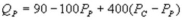 <strong>Suppose the daily demand for Coke and Pepsi in a small city are given by and where Q<sub>C</sub> and Q<sub>P</sub> are the number of cans Coke and Pepsi sell, respectively, in thousands per day. P<sub>C</sub> and P<sub>P</sub> are the prices of a can of Coke and Pepsi, respectively, measured in dollars. The marginal cost is $0.45 per can. What is Pepsi's best response function?</strong> A) B) C) D)