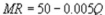 <strong>Kate's Great Crete (KGC) is a local monopolist of ready-mix concrete. Its annual demand function is , where P is the price, in dollars, of a cubic yard of concrete and Q is the number of cubic yards sold per year. What is KGC's marginal revenue function?</strong> A) B) C) D)