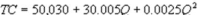<strong>Suppose Kate's Great Crete (KGC) has annual variable costs of and marginal costs of , where Q is the number of cubic yards of concrete it produces per year. In addition, it has an avoidable fixed cost of $50,000 per year. KGC's demand function is? . What is KGC's total cost function?</strong> A) B) C) D)