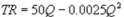 <strong>Suppose Kate's Great Crete (KGC) has annual variable costs of and marginal costs of , where Q is the number of cubic yards of concrete it produces per year. In addition, it has an avoidable fixed cost of $50,000 per year. KGC's demand function is? . What is KGC's total revenue function?</strong> A) B) C) D)