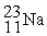  The bombardment of <sup>23</sup>Na <sup> </sup>with a <sup>2</sup>H nuclei gives two products, one of which is hydrogen. The other product is:    +    \rightarrow   + _____ A)    B)    C)    D)    