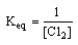  Which of the following is the correct equilibrium expression for the reaction 2 Ag (s)  + Cl<sub>2</sub> (g)  \rightarrow  2 AgCl (s)  A)    B)    C)    D)    
