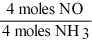 <strong>Which one of the following conversion factors is not consistent with the equation? 4NH<sub>3</sub> + 5 O<sub>2</sub> \rightarrow 4NO + 6H<sub>2</sub>O</strong> A) B) C) D)