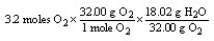 <strong>Which of the following is the correct set-up for the problem How many grams of H<sub>2</sub>O will be produced from 3.2 moles of O<sub>2</sub> and an excess of H<sub>2</sub>S? according to the reaction: 2H<sub>2</sub>S + 3 O<sub>2</sub> \rightarrow 2H<sub>2</sub>O + 2SO<sub>2</sub></strong> A) B) C) D)