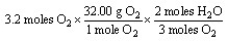 <strong>Which of the following is the correct set-up for the problem How many grams of H<sub>2</sub>O will be produced from 3.2 moles of O<sub>2</sub> and an excess of H<sub>2</sub>S? according to the reaction: 2H<sub>2</sub>S + 3 O<sub>2</sub> \rightarrow 2H<sub>2</sub>O + 2SO<sub>2</sub></strong> A) B) C) D)