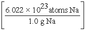Which of the following is the correct  set-up  for the problem  How many atoms are present in 15.0 g Na?  A)  15.0 g Na ×   B)  15.0 g Na × ×     C)  15.0 g Na × ×     D)  15.0 g Na ×  