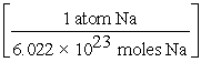 Which of the following is the correct  set-up  for the problem  How many atoms are present in 15.0 g Na?  A)  15.0 g Na ×   B)  15.0 g Na × ×     C)  15.0 g Na × ×     D)  15.0 g Na ×  
