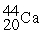 Choose the correct chemical symbol for an atom that contains 20 e<sup>?</sup> and 24 n. A)    B)    C)    D)   