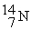 Place in the blank the letter of the correct response in each horizontal row of choices. -________ Number of protons in   A)  7 B)  8 C)  14 D)  20