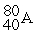 For each description on the left select the correct atom from the response list on the right. Responses may be used more than once or need not be used at all. -________ Has a mass number of 80 A)    B)    C)    D)   