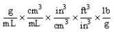 Which of the following unit conversion factors would change g/mL to lb/ft<sup>3</sup> ? A)    B)    C)    D)   