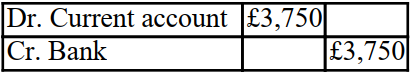 <strong>Stimpy withdrew £150,000 in cash from the partnership on 1 April 20X1. The partnership has a year end of 31 December 20X1. The partnership agreement states that interest on drawings should be charged at the rate of 10% per annum. The interest on this drawing for the year to 31 December 20X1 will be recorded as follows:</strong> A) B) C) D)