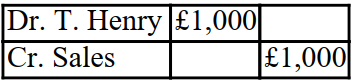 XYZ issued an invoice to T. Henry for £10,000, less a 20% trade discount for inventory. The invoice also included terms which stipulated that a cash discount of 5% would be allowed if the invoice was paid within 10 days. The double entry to record the initial sale in the books of XYZ is as follows: A)    B)    C)    D)   