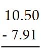 Subtract. -  A)  3.69 B)  3.59 C)  2.59 D)  3.11