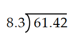 Divide. -   A)  74 B)  7.4 C)  0.74 D)  8.4