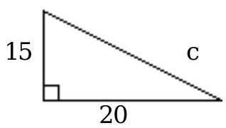 Find the length of the third side of the right triangle. Where appropriate, give both an exact answer and an approximation to three decimal places. -   A)  18 B)  13 C)  25 D)  24