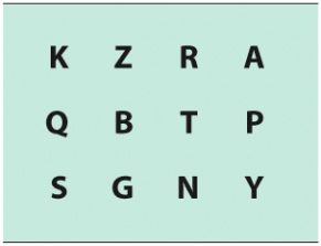 In the sensory memory experiment conducted by George Sperling, how many letters on average were people able to recall out of a matrix of letters?   A)  12 B)  8 C)  4-5 D)  20