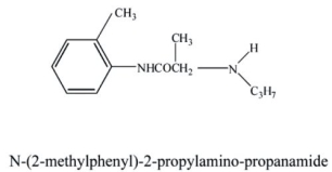 Identify the following local anesthetic drug.  <div style=padding-top: 35px> 