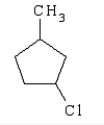 Name the following compound.   A) Cyclopentane-1-chloro-3-methyl B) 1-methyl-4-chlorocyclopentane C) 1-methyl-3-chlorocyclopentane D) 1-chloro-4-methylcyclopentane E) 1-chloro-3-methylcyclopentane