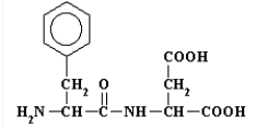 The primary structure of aspartame is   This dipeptide is A) Phe-Asp. B) Trp-Glu. C) Phe-Glu. D) Tyr-Glu. E) Tyr-Asn.