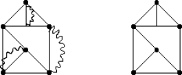 Find an Euler circuit on the graph on the left and use it to find a circuit on the graph on the right that reuses three edges.  