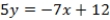 <strong>Use the following information to answer Questions Seven board members of a company must decide between two other board members (A and B) for a certain position. The voters are concerned with two issues and their ideal points are represented as ordered pairs: (1, 4), (2, 3), (5, 2), (6, 3), (6, 1), (4, 4), and (3, 3). Assume that A and B announce policy positions of (1, 1) and (6, 4), respectively. What is the equation of the line passing through candidates' policy positions?</strong> A) QUOTE     B) QUOTE     C) QUOTE     D) QUOTE     <div style=padding-top: 35px> 