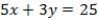 <strong>Use the following information to answer Questions Seven board members of a company must decide between two other board members (A and B) for a certain position. The voters are concerned with two issues and their ideal points are represented as ordered pairs: (1, 4), (2, 3), (5, 2), (6, 3), (6, 1), (4, 4), and (3, 3). Assume that A and B announce policy positions of (1, 1) and (6, 4), respectively. What is the equation of the line which divides the two-dimensional space separating voters preferring A over B from those preferring B over A?</strong> A) QUOTE     B)   C)   D) QUOTE     <div style=padding-top: 35px> 