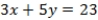 <strong>Use the following information to answer Questions Seven board members of a company must decide between two other board members (A and B) for a certain position. The voters are concerned with two issues and their ideal points are represented as ordered pairs: (1, 4), (2, 3), (5, 2), (6, 3), (6, 1), (4, 4), and (3, 3). Assume that A and B announce policy positions of (1, 1) and (6, 4), respectively. What is the equation of the line which divides the two-dimensional space separating voters preferring A over B from those preferring B over A?</strong> A) QUOTE     B)   C)   D) QUOTE     <div style=padding-top: 35px> 