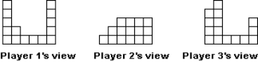  Suppose players 1, 2, and 3 view a cake as shown below and that all cuts are vertical.   Illustrate the envy-free procedure for n = 3 (yielding an allocation of part of the cake) by following the steps below: a) Provide a total of three drawings to show how each player views a division of the cake by player 1 into three pieces he or she considers to be the same size or value. Label the pieces A, B, and C. b) Redraw the picture from player 2's view and illustrate the trimmings of piece B that he or she would do. Label the trimmed piece   B ^ { \prime }  and the actual trimmings T. c) Indicate which piece each player would choose (and what he or she thinks its size is) if the players choose in the following order: player 3, player 2, player 1, according to the rules of the procedure. 