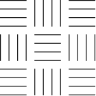 Assume the pattern continues in all directions. What are the isometries of the pattern?   A)  translations only B)  translations and reflections only C)  translations and rotations only D)  translations, reflections, and rotations