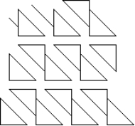 Assume the pattern continues in all directions. What are the isometries of the pattern?   A)  translations only B)  translations and reflections only C)  translations and rotations only D)  translations, reflections, and rotations