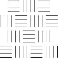 Assume the pattern continues in all directions. What are the isometries of the pattern?   A)  translations only B)  translations and reflections only C)  translations and rotations only D)  translations, reflections, and rotations