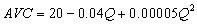 A competitive firm has estimated its average variable cost function as    Its total fixed cost is $500. -The marginal cost function associated with this AVC function is SMC = ________________.