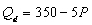 Use the following general linear demand relation to answer questions 36 through 41: where P is the price of good X, M is income, and is the price of a related good, R. -What is the demand function when M = $50,000 and = $10? A) B) C) D) E) none of the above