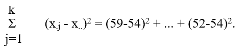 <strong>Use the following situation to answer the next seven questions. A researcher is interested in studying the effect of geographic location of grocery stores on the prices they charge for various food items. A typical market basket is selected and the researcher obtains data on the total basket price from 15 randomly selected stores as shown below. Note that 5 of the stores were inner city stores, 5 suburban stores and 5 campus stores. -The between-group sum-of-squares in the above problem is calculated as</strong> A) B) C) D) E) none of the above.