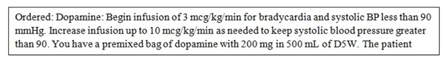 The minimum flow rate for this order is:   A)  0.5 mL/h B)  200 mcg/min C)  36 mL/h D)  60 mL/h