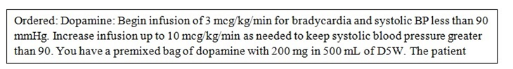 The initial flow rate for this order is:   A)  0.5 mL/h B)  200 mcg/min C)  36 mL/h D)  60 mL/h