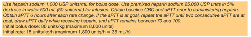 According to the excerpt from a heparin protocol, which of the following heparin dosages represents the maximum safe initial heparin infusion rate per 24 hours?   A)  35,000 units B)  43,200 units C)  49,600 units D)  52,400 units