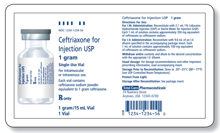 A total of _______________ of diluent is added to a 1 g vial of ceftriaxone for IV infusion.   