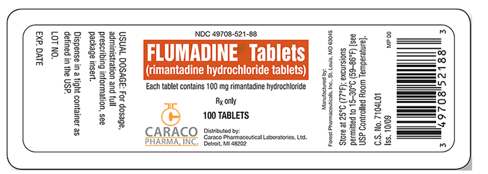 What is the dosage strength of Flumadine?   A)  not given B)  1 tablet C)  100 mg D)   