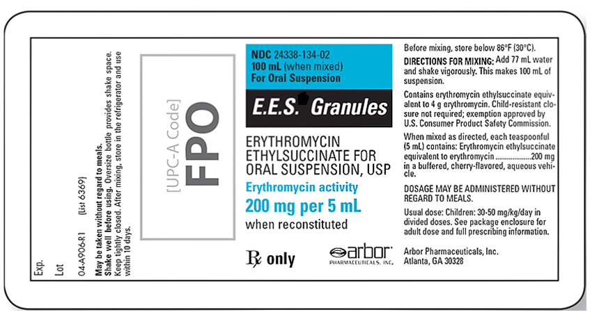 Ordered: E.E.S. Granules 360 mg q6hr.    See label for dose on hand.    The amount to administer is _______________.   
