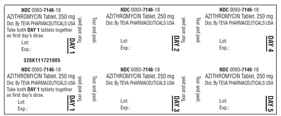 How should the patient take the azithromycin pictured here?   A)  1 tablet a day for 6 days B)  2 tablets a day for 3 days C)  2 tablets bid the first day, and 1 tablet a day thereafter for 4 days D)  2 tablets at the same time on the first day, then 1 tablet daily for 4 days